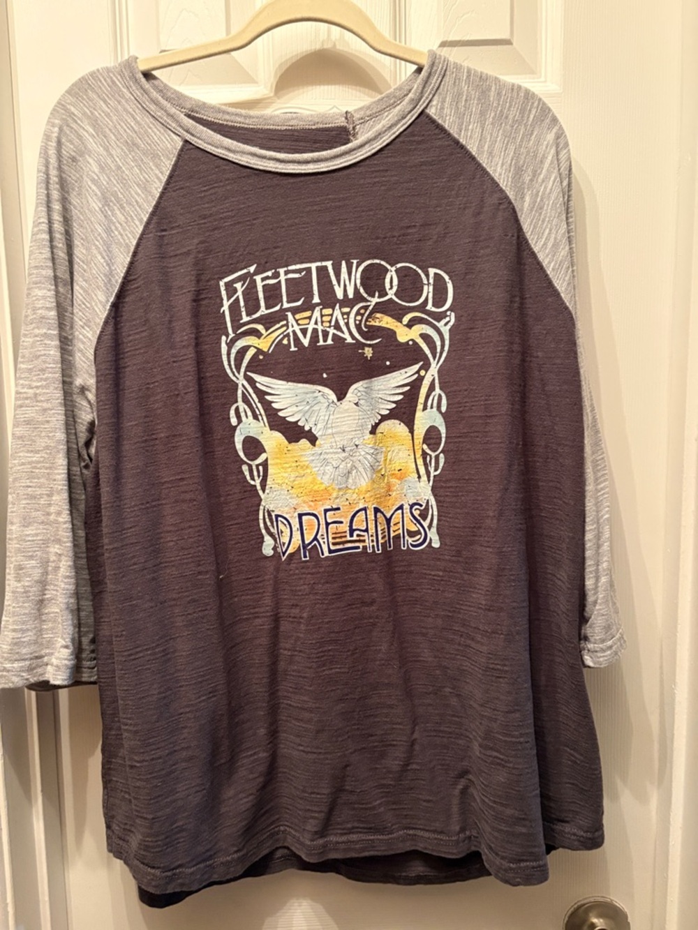 Champion Raglan Fleetwood Mac 'Dreams' Tee - Charcoal with Light Gray Sleeves